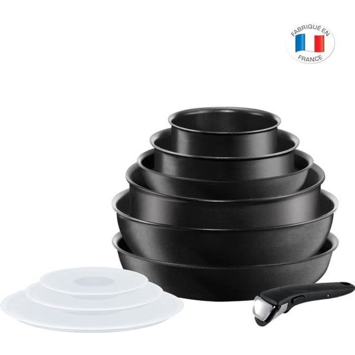TEFAL INGENIO PERFORMANCE 10-osainen keittiöastiasarja L6549302 16-20-22-24-26cm Kaikki lämmönlähteet induktiota mukaan lukien - musta