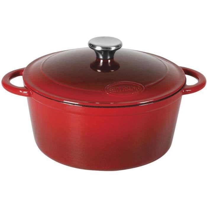 SITRAM Cocotte TRADIFONTE - 710842 - 2.5L Hvid og rød rund emaljeret støbejern - Alle varmekilder inklusive induktion