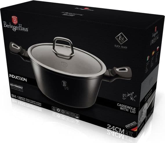 Berlinger Haus Garnek z pokrywką 24 cm 4.1 L Black Silver Collection BH/1852