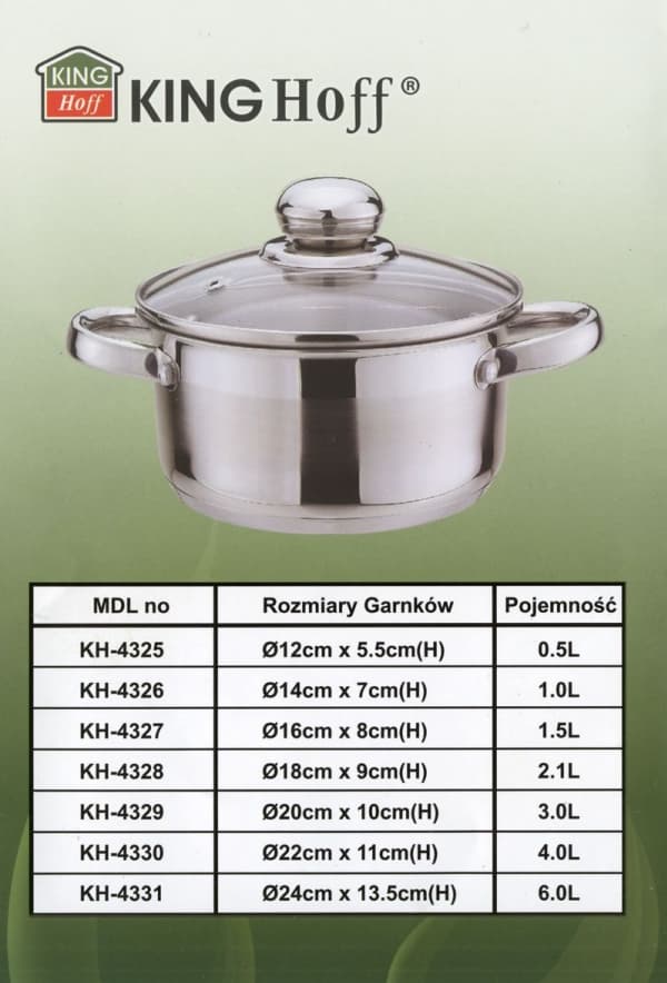 King Hoff PUODAS SU DANGČIU 14cm KINGHOFF KH-4326 1L