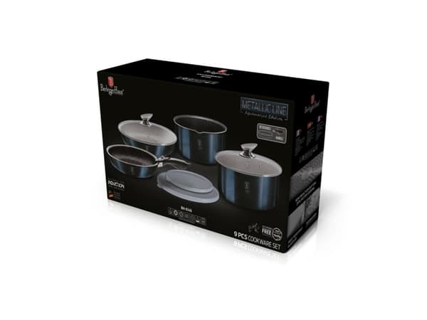 Berlinger Haus BH/6146, Blandat set, Aqua, Gjuten aluminium, Marmor, Ergonomisk, Soft touch, Keramiska, gas, halogen, Induktion