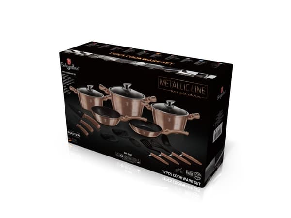 Berlinger Haus Berlingerhaus kokekarsett Metallic Line Rose Gold Edition, 17 deler I BH/6161