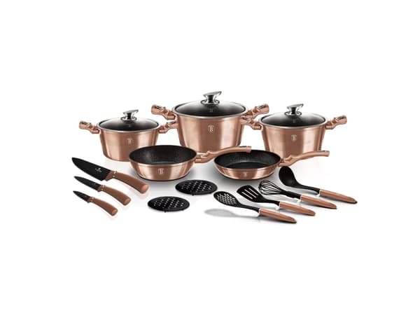 Berlinger Haus Berlingerhaus kokekarsett Metallic Line Rose Gold Edition, 17 deler I BH/6161