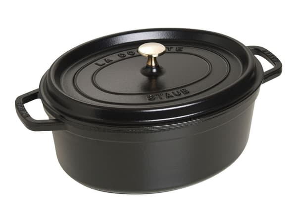 STAUB - Cocotte med dekke - 31 x 16.7 cm - 5.5 L - oval - svart