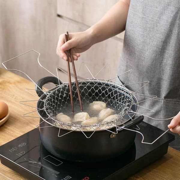 Sammenleggbar Frityrkurv i Rustfritt Stål - 23 cm
