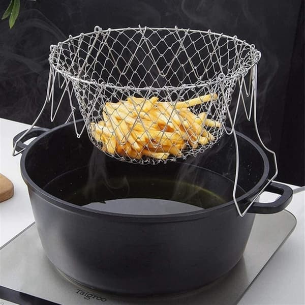 Sammenleggbar Frityrkurv i Rustfritt Stål - 23 cm
