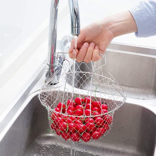 Sammenleggbar Frityrkurv i Rustfritt Stål - 23 cm