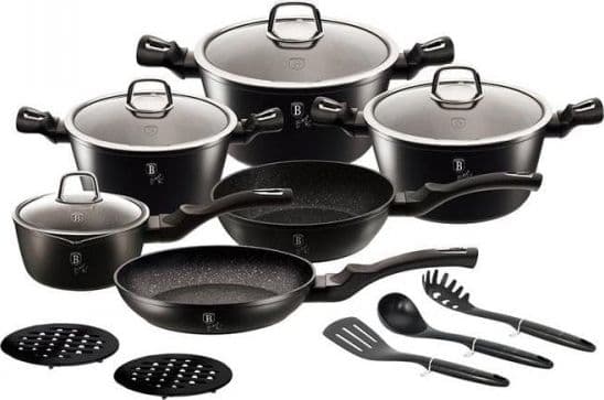 Berlinger Haus 15-elementspottar BERLINGER HAUS BLACK SILVER BH-6155