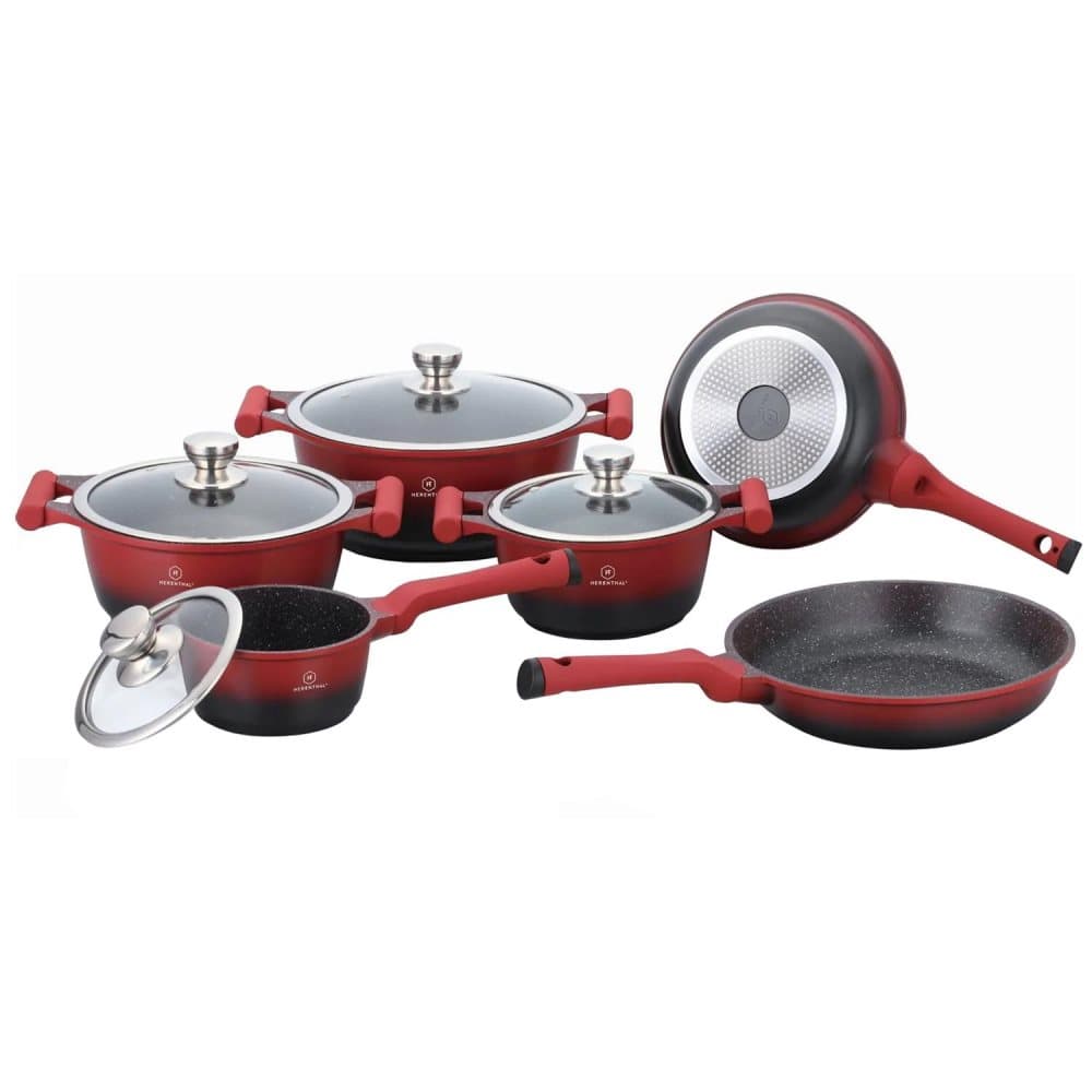 Set med Kokkärl, 6 Kokkärl - Röd