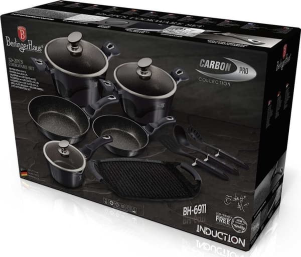 Berlinger Haus Lumarko Berlingerhaus Bh-6911 Carbon Pro Cookware Set!