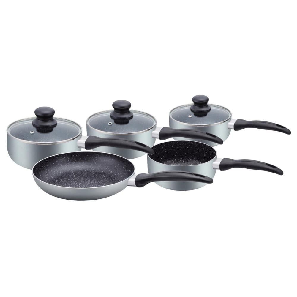 Herzberg HG-5003SL: 8 delar Marmor Köksredskap Set - Silver