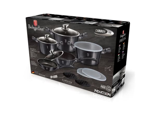 Berlinger Haus BH/6886, Mixed set, Grå, Aluminium, Marmor, Sort, Ergonomisk, Mykt grep
