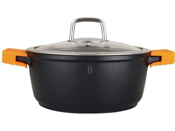 Berlinger Haus BH/1094N, 2,2 l, Rund, Svart, Orange, Gjuten aluminium, Orange, Silikon