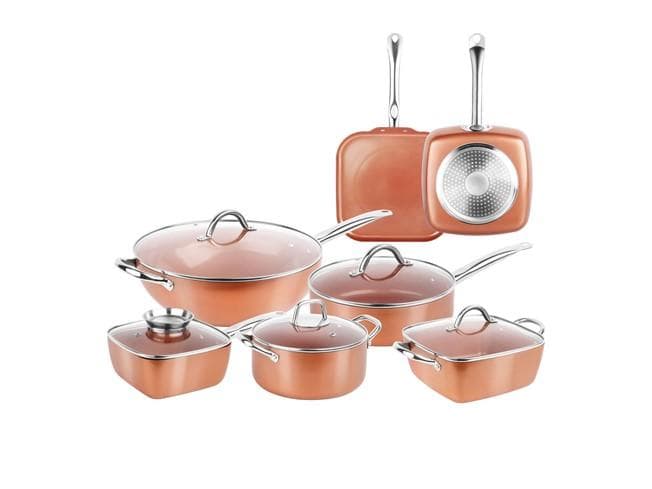 12 DELAR KOKVAROR SET KOPPAR