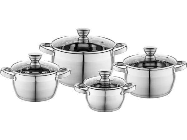 Florina SET OF POTS OLIVER INOX 8 PCS. (1.3L 1.8L 2.5L 4.5L + COVERS)