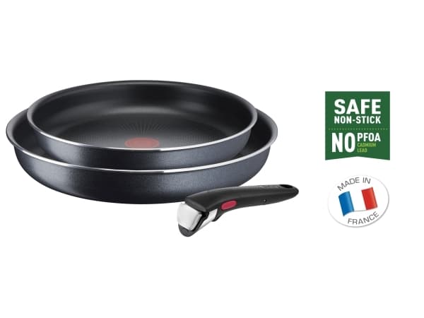 Tefal Ingenio L1589132, Stekesett, Svart, Aluminium, Titan, Svart, Thermo-Spot