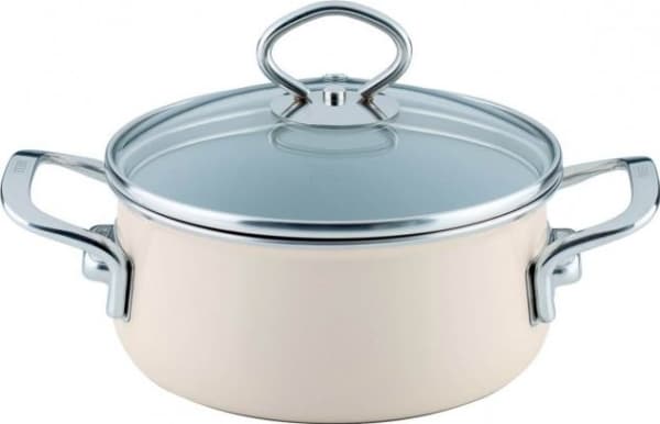 Riess Riess gryte høy med lokk 16cm Avorio