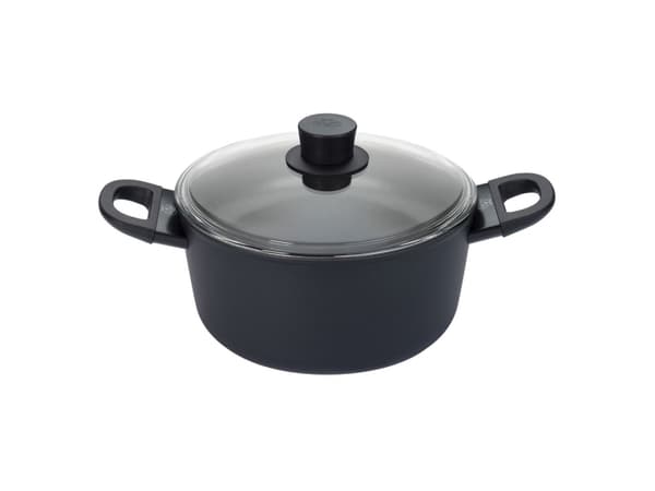 BALLARINI 75002-921-0, Rund, Svart, Gjuten aluminium, Svart, gas, Induktion, Glas