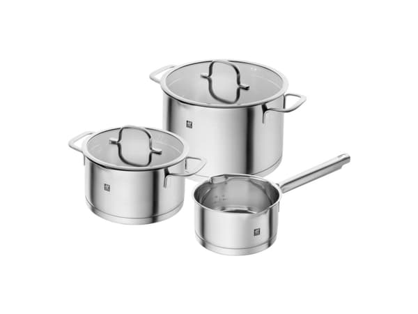 ZWILLING TrueFlow, Kokesett, Sølv, Rustfritt stål, Sølv, Glass, Keramisk, Gass, Halogen, Induksjon, Forseglet Plate