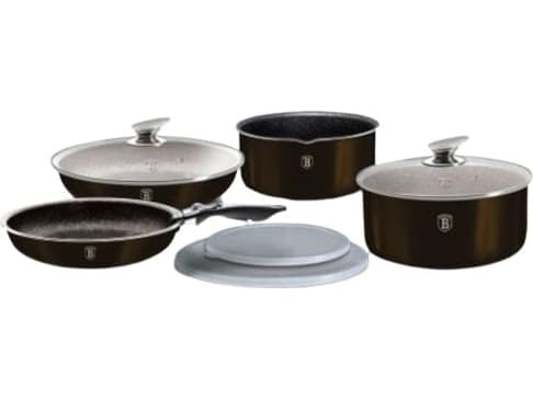 Berlinger Haus SETT MED GRYTER 9 stk KLIKK & KOKK BERLINGER HAUS SHINY BLACK BH-7041