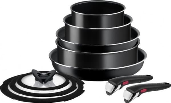 Tefal Ingenio L1599143, blandet sett, svart, aluminium, titan, svart, glass