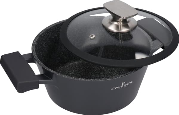 Zwieger Musta kiviruukku kannella 20 cm