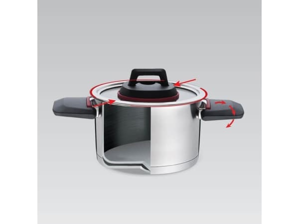 Kruka med vikbart handtag + lock MR-3530-18 2,3L
