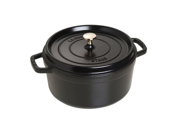 STAUB - Cocotte - 26 cm diameter - 5.25 L - ikke-klebende - rund - svart