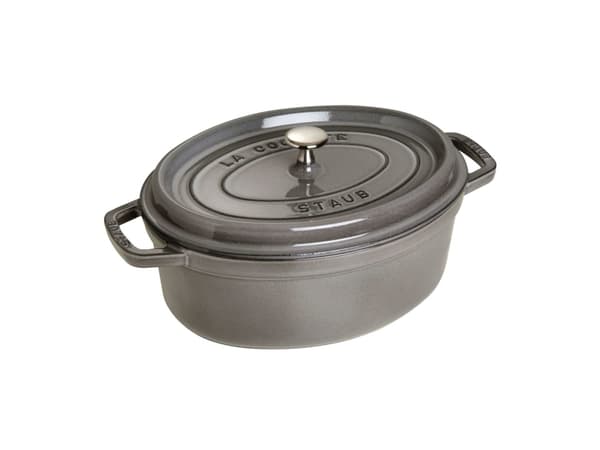 STAUB The STAUB pot, cast iron, oval, 4.2 l, graphite, universal