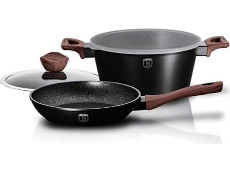 Berlinger Haus Pot 4L + Stekepanne 24cm med lokk Berlinger Haus Ibenholt Rosewood (BH/6782)