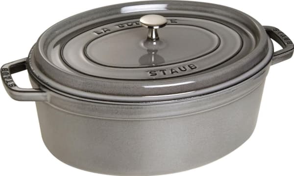 STAUB - Cocotte med dekke - 31 cm - 5.5 L - oval - grafittgrå