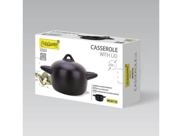 Gryta med lock 20 cm 3,0 l Maestro MR-4017-20