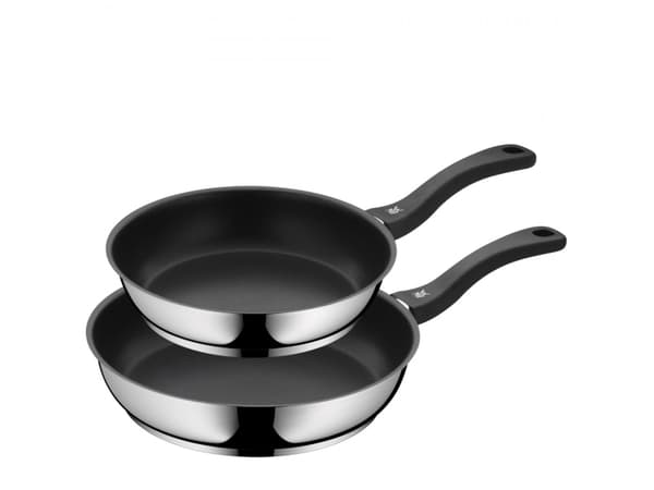 WMF 0733026299, Sort, Rustfritt stål, Rustfritt stål, Plast, 24 cm, 28 cm, 2 stykker