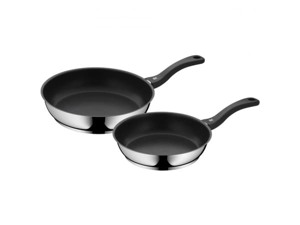 WMF 0733026299, Sort, Rustfritt stål, Rustfritt stål, Plast, 24 cm, 28 cm, 2 stykker