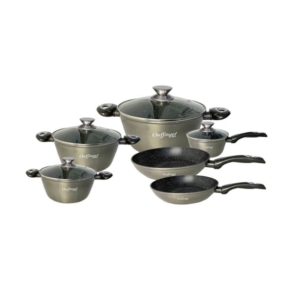 Grytor, Stekpannor, Kastrull - Silver - 10 Delar