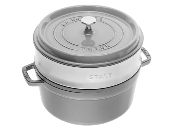 STAUB La Cocotte gjutjärnsgryta med insats 40508-819-0 - 3,8 ltr. grafit