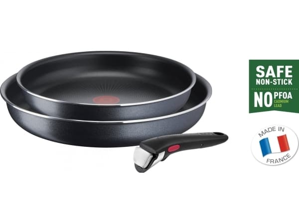 Tefal Ingenio L1589132, Paistinpannusetti, Musta, Alumiini, Titaani, Musta, Lämpöpiste