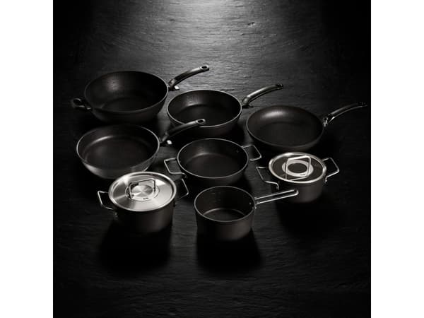 Fissler Adamant, Blandet sett, Antrasitt, Rustfritt stål, Aluminium, Rustfritt stål, Glass, Keramisk, Elektrisk, Gass, Halogen, Induksjon