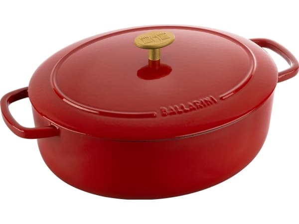 Ovale støpejernspuodaer Ballarini Bellamonte - 4,5 ltr, Raudona