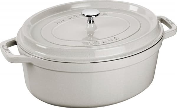 Staub oval støpejernsgryte - 2,35 ltr, hvit trøffel