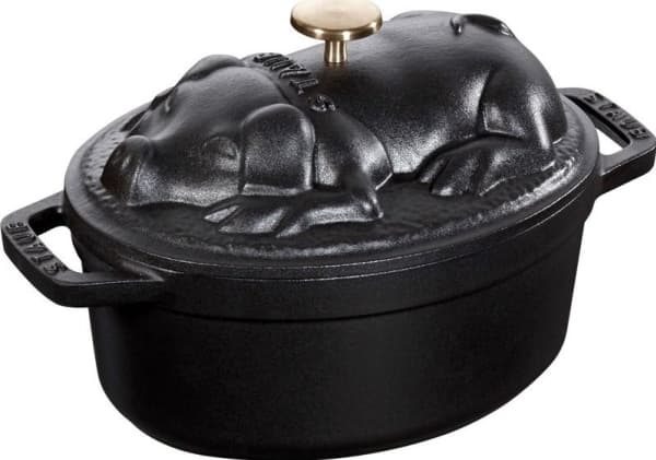 Staub oval cast iron pot suckling pig - 1 ltr, Black