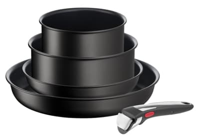 Tefal L3959543, Matlagningsset, Svart, Gjuten aluminium, Titan, Svart, Thermo-Spot