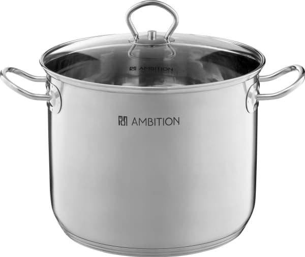 Ambition Høy gryte i rustfritt stål med lokk Acero 34 cm AMBITION