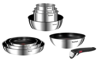 Tefal Ingenio L8964S44, Blandat set, Rostfritt stål, Rostfritt stål, Svart, Keramiska, gas, halogen, Induktion, 4 styck