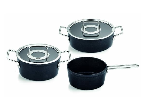 Fissler Adamant, Blandet sett, Antrasitt, Rustfritt stål, Aluminium, Rustfritt stål, Glass, Keramisk, Elektrisk, Gass, Halogen, Induksjon