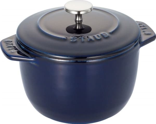 Staub rund gryte, høy, 3 liter, blå