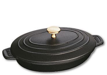 Staub Hot plate, Oval, Gjutjärn, Svart, 1 l, 230 mm, 170 mm