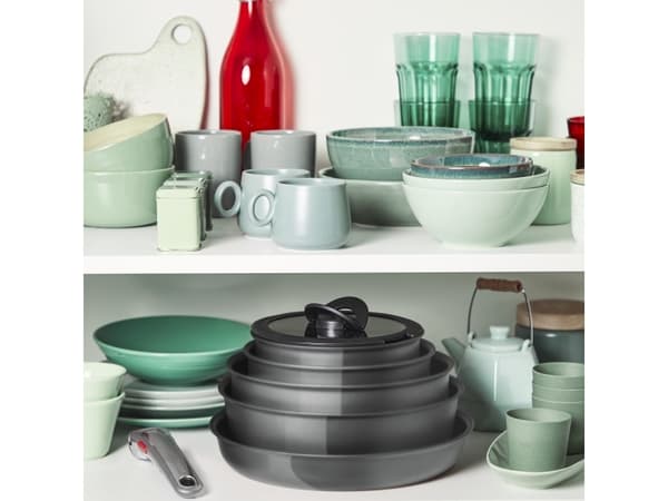 Tefal Ingenio L2609402, Kattilasetti, Harmaa, Alumiini, Keraaminen, Harmaa, Lämpöpiste
