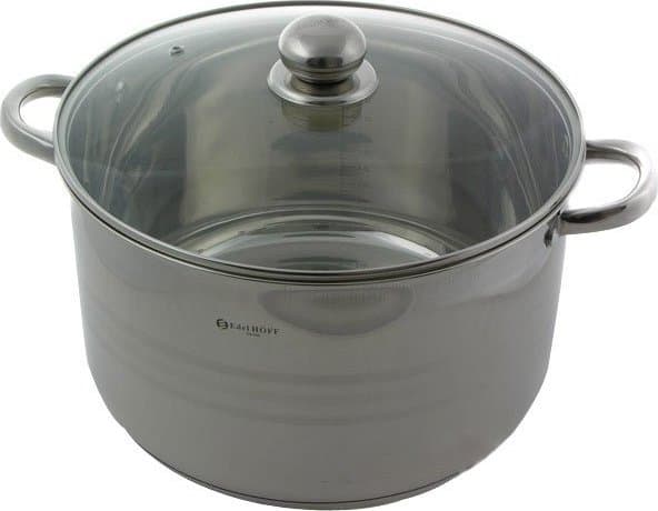 EDELHOFF INDUKSJONSGRYTE stål med lokk 14,5L 32cm 7311