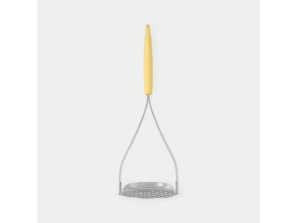 Brabantia 229503, Traditional potato masher, Stainless steel, Yellow, Plastic, Hanging hole, 1 pc(s), 85 mm